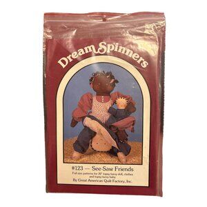 Vintage 1986 DreamSpinners #123 See-Saw Friends Doll Pattern Kit